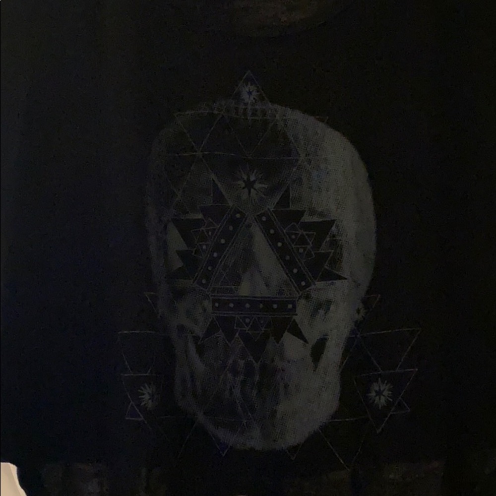 Geometric and Skull design tie crop top